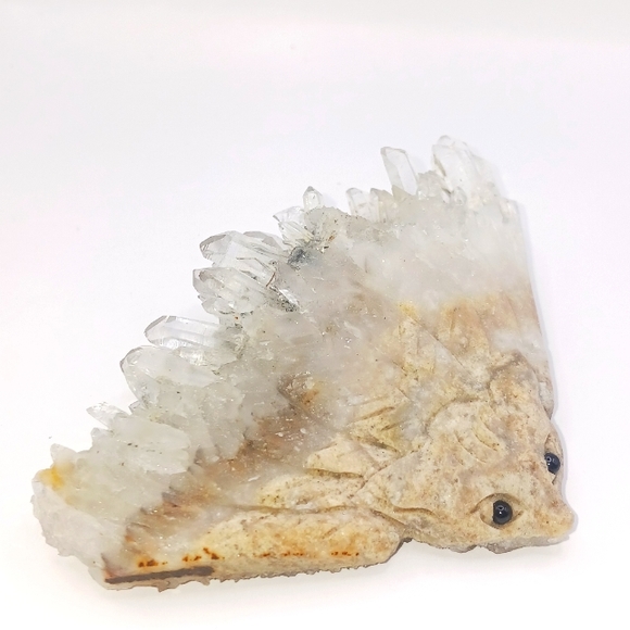 Quartz crystal mineral specimen hand carved bat one of a kind his name is X - Picture 1 of 3